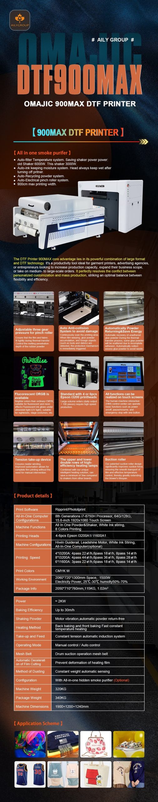 OM-DTF900MAX DTF Printer